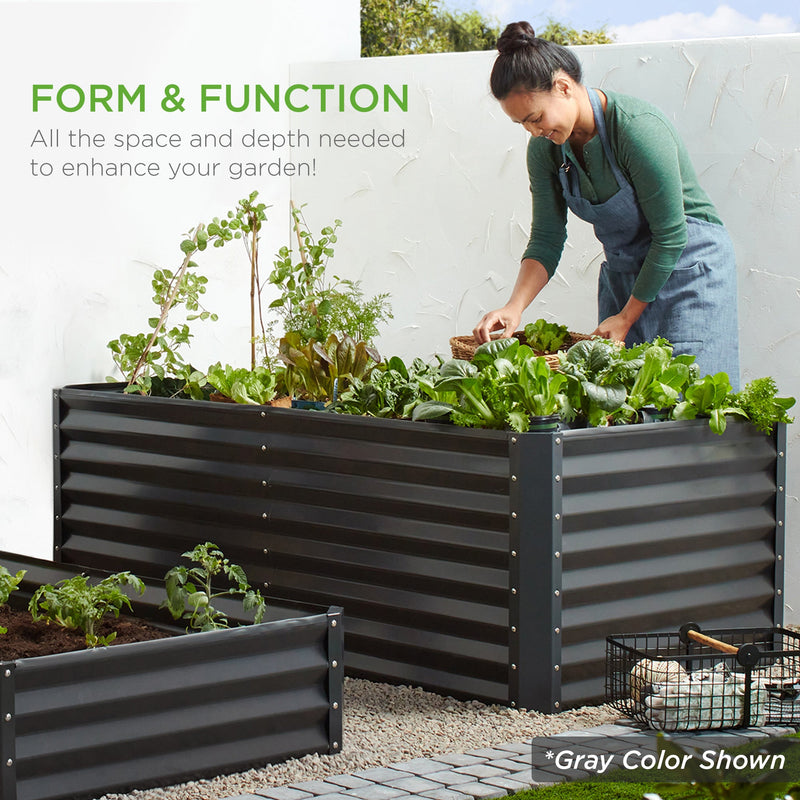 Outdoor Metal Raised Garden Bed for Vegetables, Flowers, Herbs - 6x3x2ft - Kivo Store