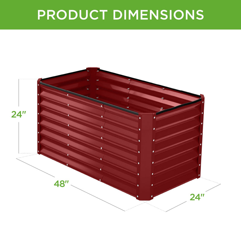 Outdoor Raised Metal Garden Bed for Vegetables, Flowers, Herbs - 4x2x2ft