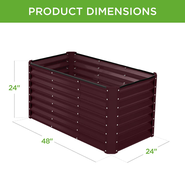 Outdoor Metal Raised Garden Bed for Vegetables, Flowers, Herbs - 4x2x2ft