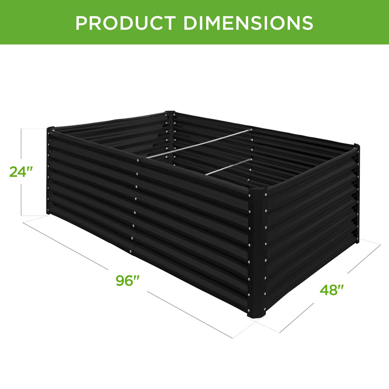 Outdoor Metal Raised Garden Bed for Vegetables, Flowers, Herbs - 8x4x2ft - Kivo Store