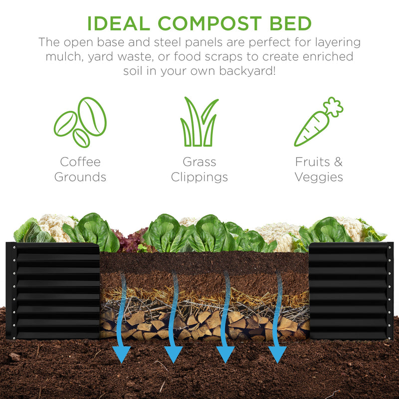 Outdoor Metal Raised Garden Bed for Vegetables, Flowers, Herbs - 8x4x2ft - Kivo Store