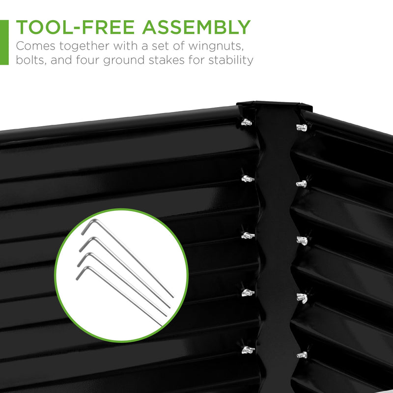 Outdoor Metal Raised Garden Bed for Vegetables, Flowers, Herbs - 8x4x2ft - Kivo Store