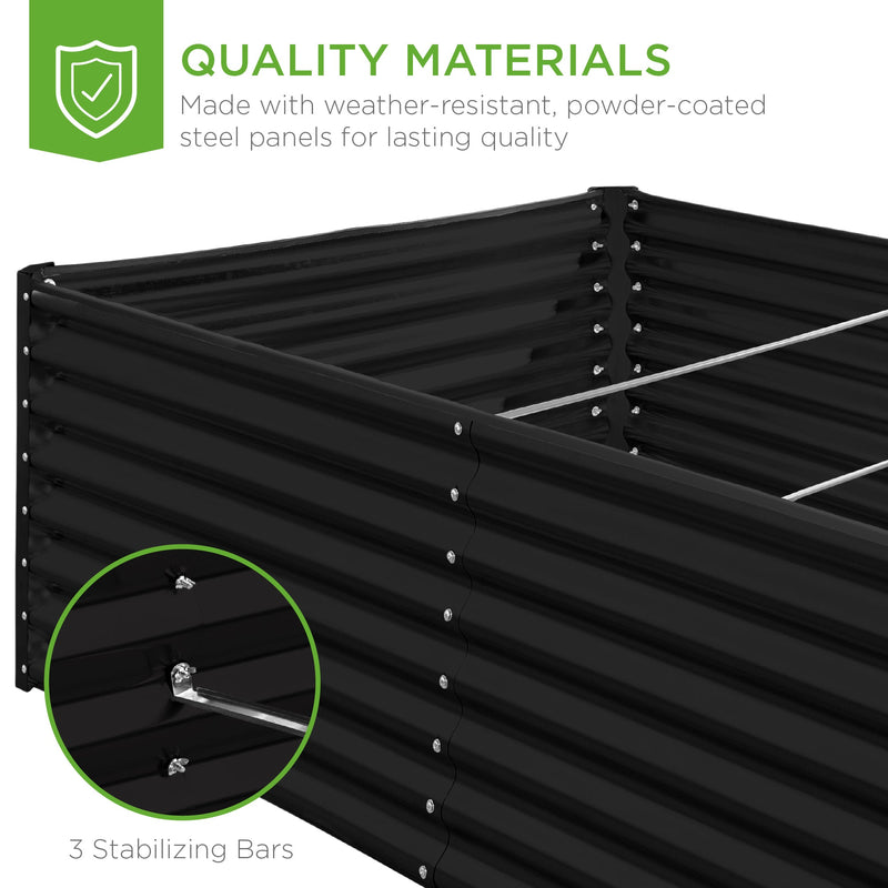 Outdoor Metal Raised Garden Bed for Vegetables, Flowers, Herbs - 8x4x2ft - Kivo Store