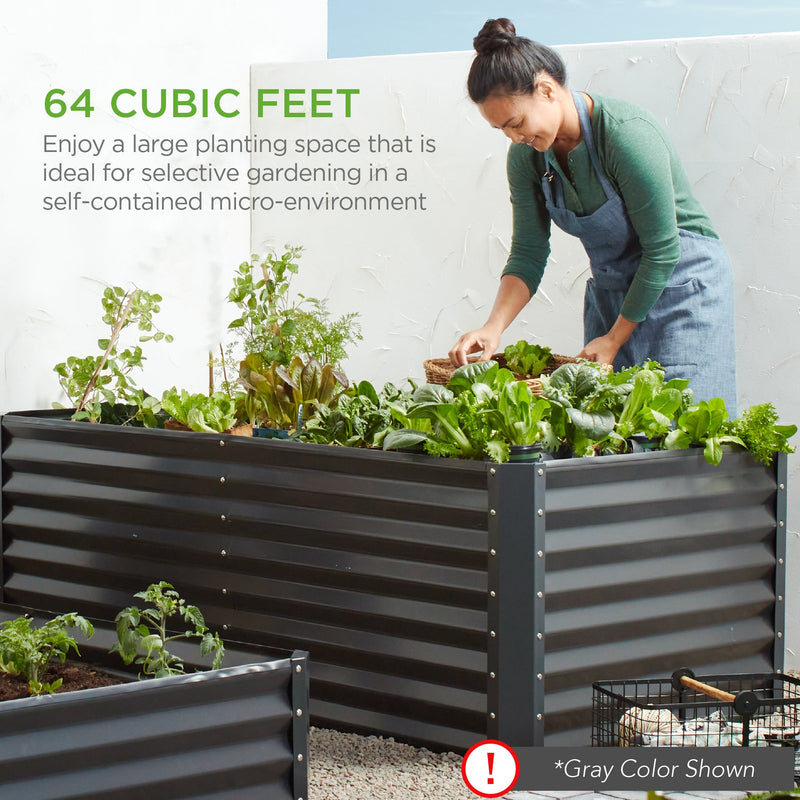 Outdoor Metal Raised Garden Bed for Vegetables, Flowers, Herbs - 8x4x2ft - Kivo Store