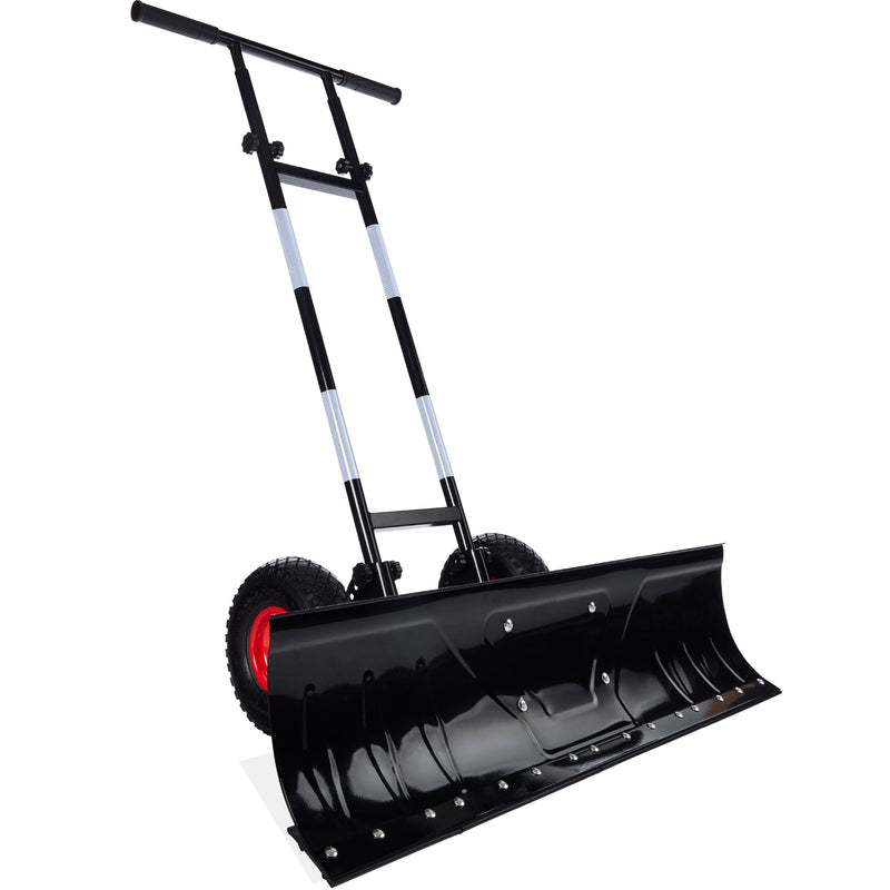 2-Wheel Snow Pusher w/ Adjustable Handle, Reflective Tape - 36in - Kivo Store