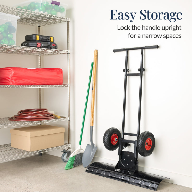 2-Wheel Snow Pusher w/ Adjustable Handle, Reflective Tape - 36in - Kivo Store