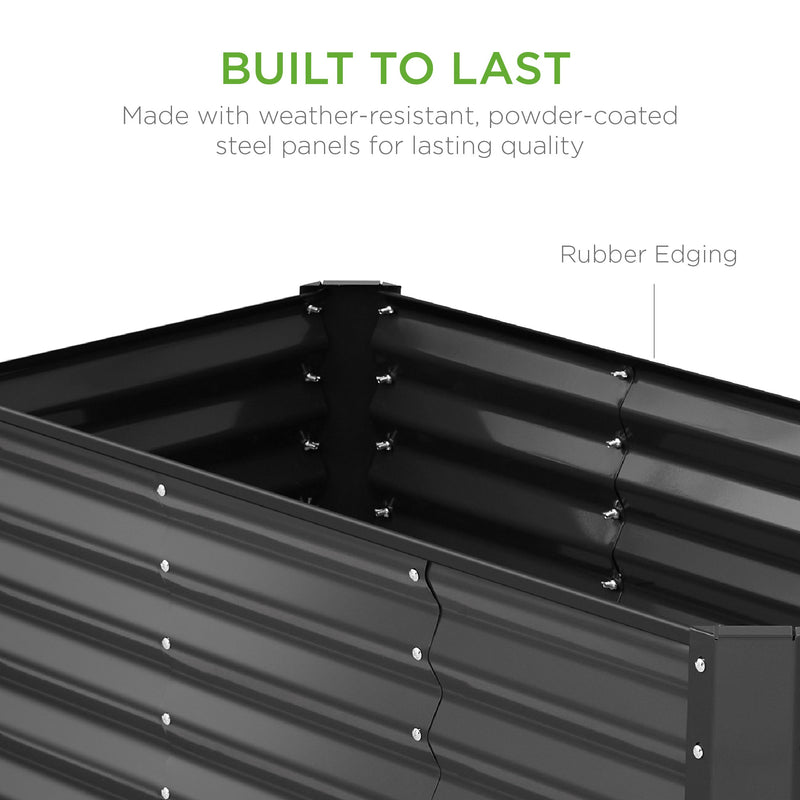 Outdoor Raised Metal Garden Bed for Vegetables, Flowers, Herbs - 4x2x2ft