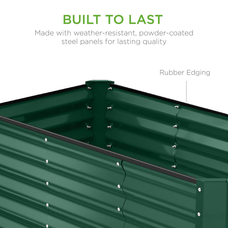 Outdoor Raised Metal Garden Bed for Vegetables, Flowers, Herbs - 4x2x2ft
