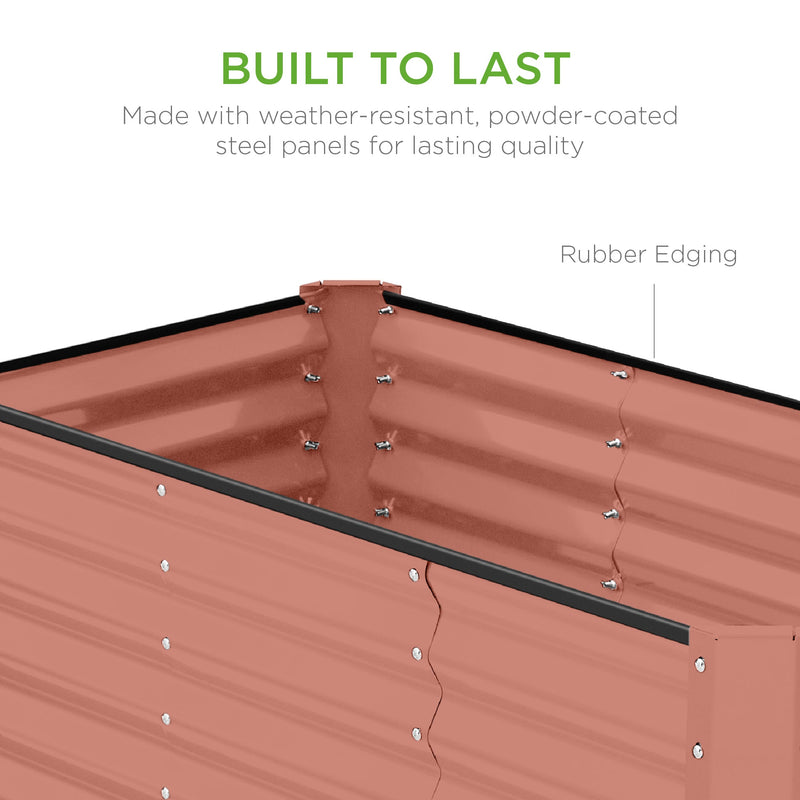 Outdoor Raised Metal Garden Bed for Vegetables, Flowers, Herbs - 4x2x2ft