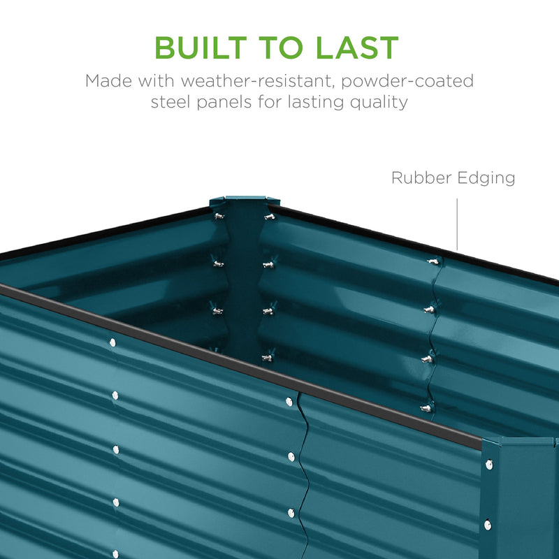 Outdoor Raised Metal Garden Bed for Vegetables, Flowers, Herbs - 4x2x2ft