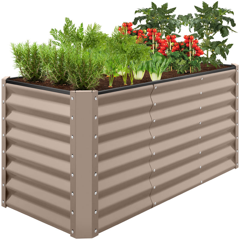 Outdoor Raised Metal Garden Bed for Vegetables, Flowers, Herbs - 4x2x2ft