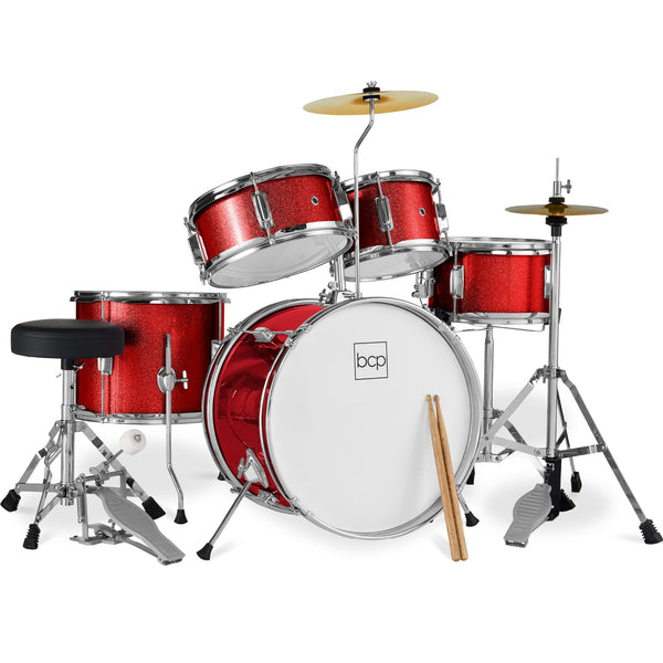 Kids Beginner All Wood Acoustic Drum Kit Starter Set w/ Stool, Drumsticks - Kivo Store