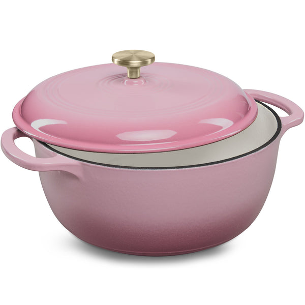 Cast-Iron Dutch Oven Kitchen Cookware w/ Enamel, Handles - 6qt - Kivo Store