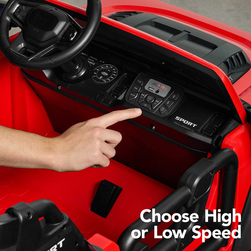 24V 2-Seater Electric Ride-On Car Truck w/ Parent Control, Bluetooth