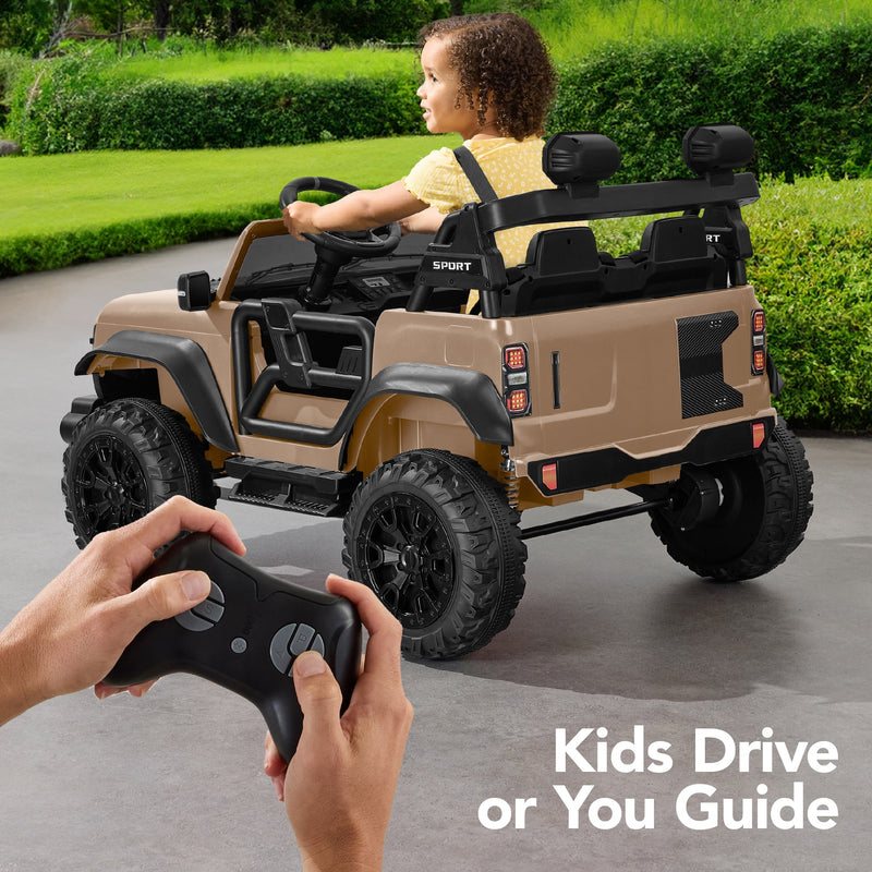 24V 2-Seater Electric Ride-On Car Truck w/ Parent Control, Bluetooth