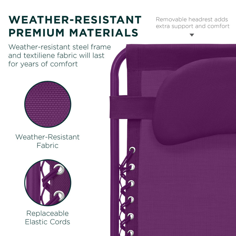 Oversized Reclining Zero Gravity Chair Lounger w/ Cup Holder, Pillow