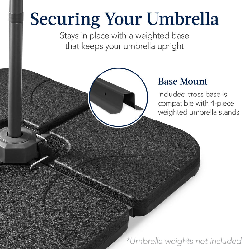 360 LED Rotating Cantilever Offset Patio Umbrella - 10ft