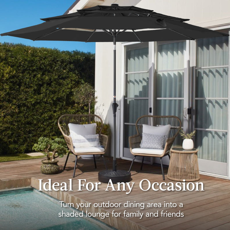 3-Tier Patio Umbrella w/ Tilt Adjustment, Crank - 10ft - Kivo Store