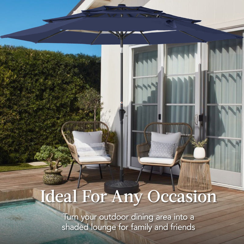 3-Tier Patio Umbrella w/ Tilt Adjustment, Crank - 10ft - Kivo Store
