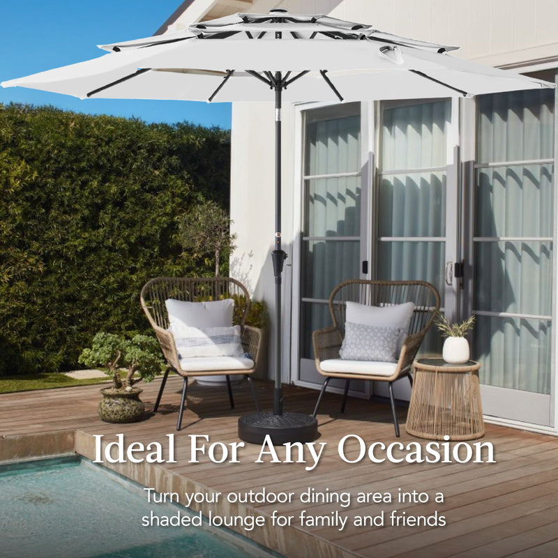 3-Tier Patio Umbrella w/ Tilt Adjustment, Crank - 10ft - Kivo Store