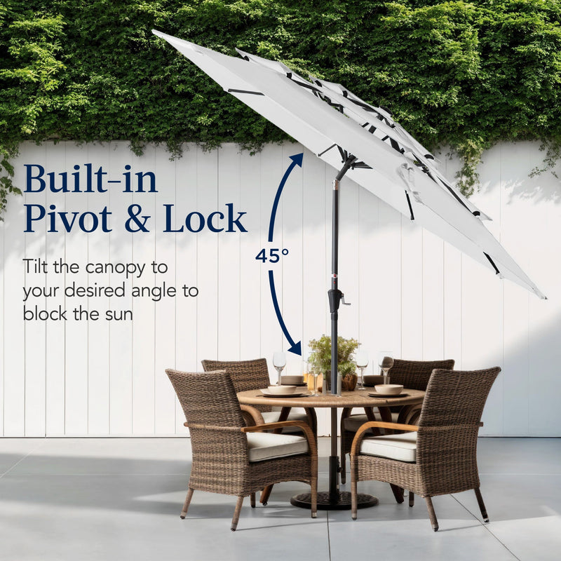 3-Tier Patio Umbrella w/ Tilt Adjustment, Crank - 10ft - Kivo Store