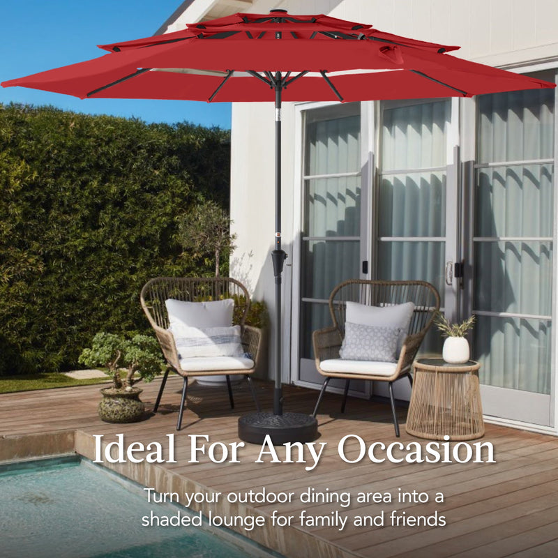 3-Tier Patio Umbrella w/ Tilt Adjustment, Crank - 10ft - Kivo Store