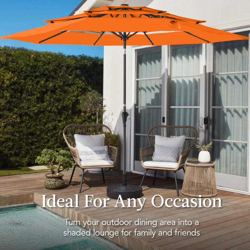 3-Tier Patio Umbrella w/ Tilt Adjustment, Crank - 10ft - Kivo Store
