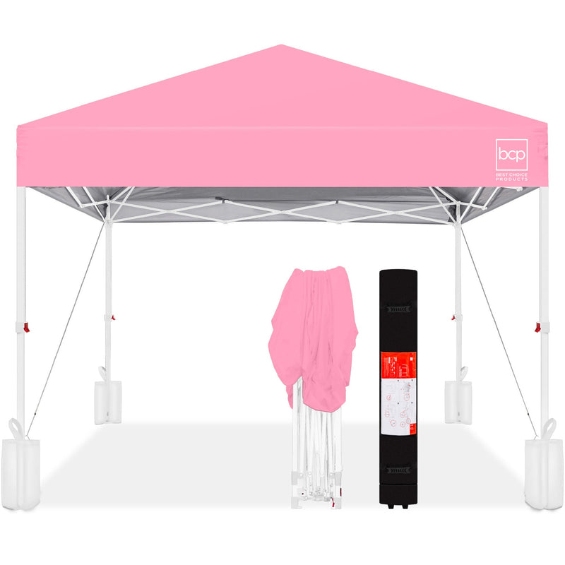 One-Person Setup Instant Pop Up Canopy w/ Case, 4 Weight Bags - 10x10ft