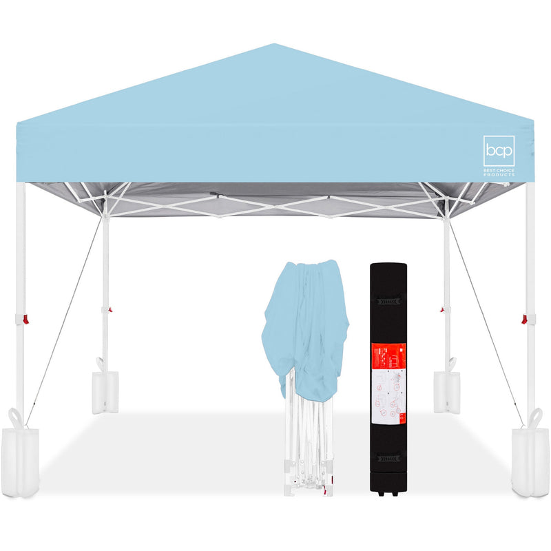 One-Person Setup Instant Pop Up Canopy w/ Case, 4 Weight Bags - 10x10ft