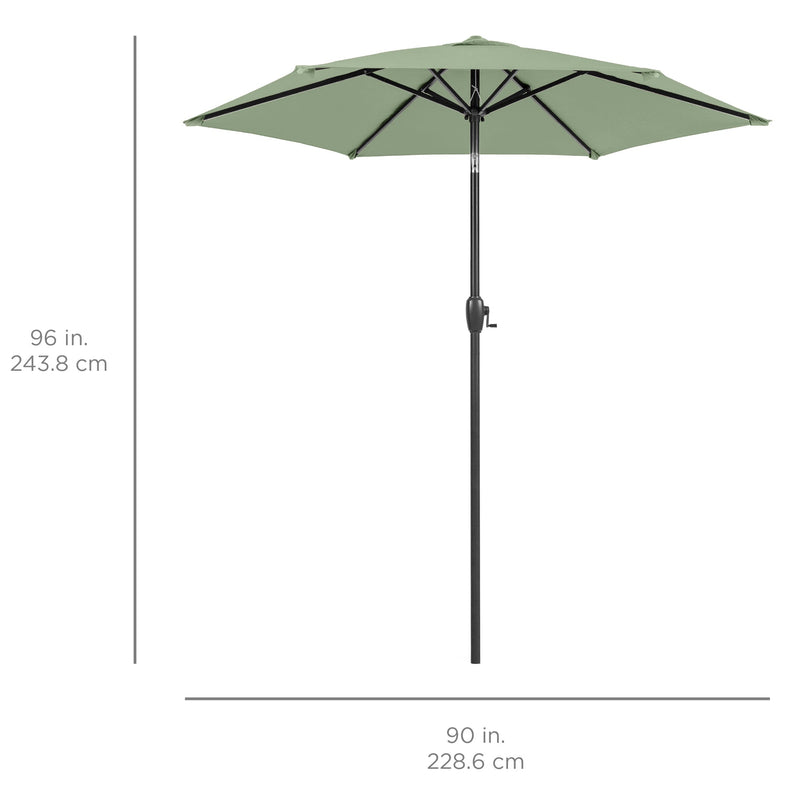 Outdoor Market Patio Umbrella w/ Push Button Tilt, Crank Lift - 7.5ft - Kivo Store