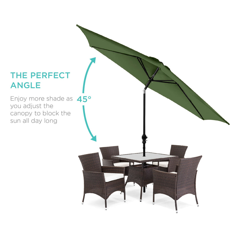 Outdoor Steel Market Patio Umbrella Decoration w/ Tilt, Crank Lift - 10ft - Kivo Store