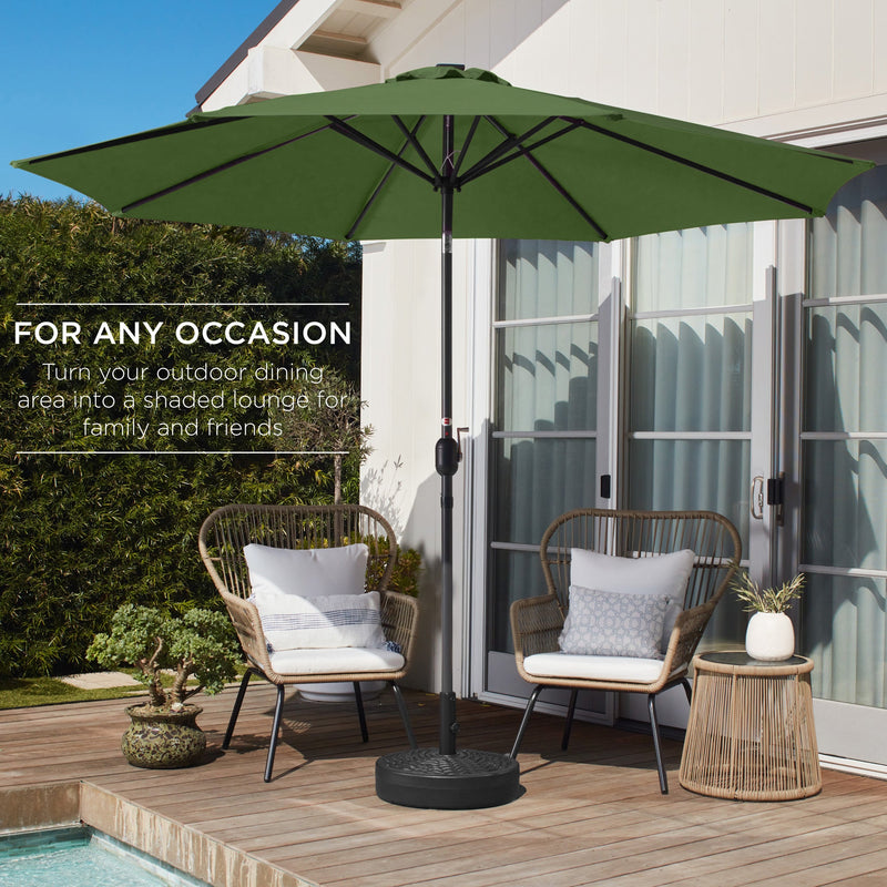 Outdoor Steel Market Patio Umbrella Decoration w/ Tilt, Crank Lift - 10ft - Kivo Store