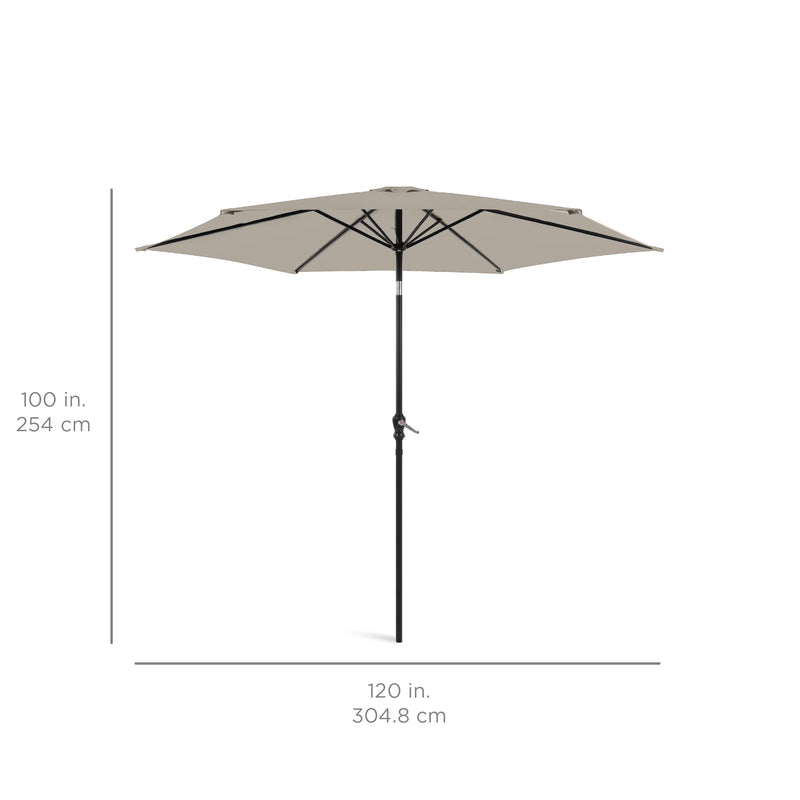 Outdoor Steel Market Patio Umbrella Decoration w/ Tilt, Crank Lift - 10ft