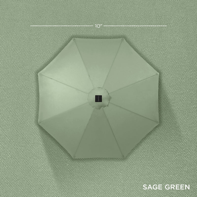 Solar LED Lighted Patio Umbrella w/ Tilt Adjustment, UV-Resistant - 10ft